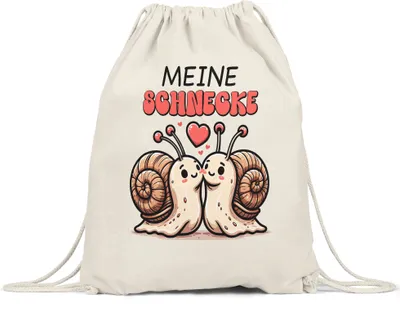 Produktbild von Meine Schnecke Küssende Schnecken Turnbeutel Liebe Geschenkidee Paar