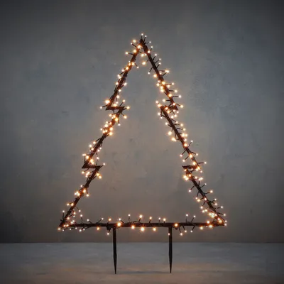 Produktbild von Luca Lighting Garden d'Light Weihnachtsbaum Gartenstecker mit warm-weißer LED-Beleuchtung - L72 x H100 cm - Schwarz