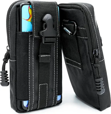 Produktbild von Conie Gürteltasche aus Nylon Universal Handy Freizeit Tasche Outdoor Reise Hülle Aufbewahrung Geldbörse in Schwarz