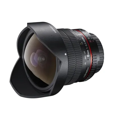 Immagine prodotto di Walimex pro 8 mm Fisheye II compatibile con Canon EF-S, obiettivo fotografico fish-eye con angolo di campo di 167°, obiettivo fisheye per sensore APS-C, obiettivo grandangolare con messa a fuoco manuale