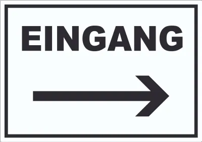 Produktbild von Eingang Aufkleber mit Pfeil nach rechts A9 (37x52mm)