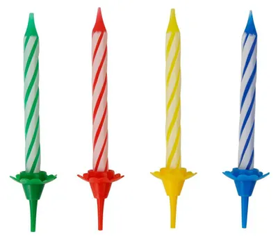 Image de Lot de 24 bougies d'anniversaire et 12 bobèches Fackelmann Rio Party