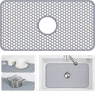 Produktbild von Silikon-Spülbecken-Abdeckung - Hitzewiderstandsfähig - 66 x 35 cm - Grau