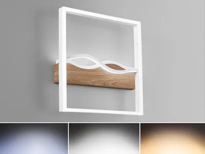 Produktbild von Moderne LED Deckenleuchte und Wandleuchte Weiß, Lichtfarbe einstellbar 40x40cm
