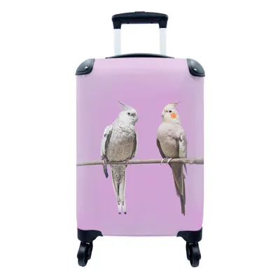 Obrázok produktu pre Kufrík Ručná batožina na kolieskach Malý cestovný kufor so 4 kolieskami Papagáje sokolie - Veľkosť kabíny < 55x40x23 cm & 55x40x20 cm - Foto kufor -