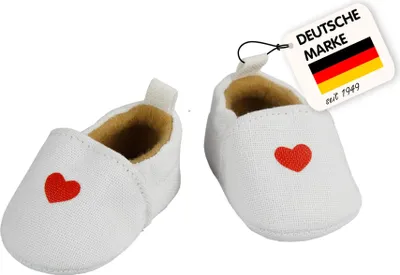 Image de Chaussons de poupée avec cœur, taille 30-34 cm