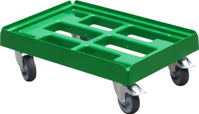 Produktbild von Transportroller 600 x 400 mm - Typ B-F - 2 Bremsen und 2 Lenkrollen : grün Farbe: grün