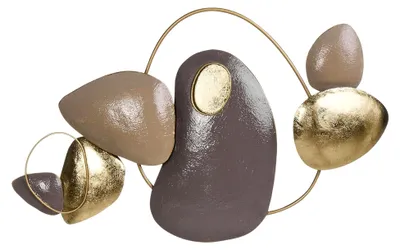 Produktbild von Wanddekoration aus Metall 74 x 46 cm handgefertigt im Industrial Style in Gold