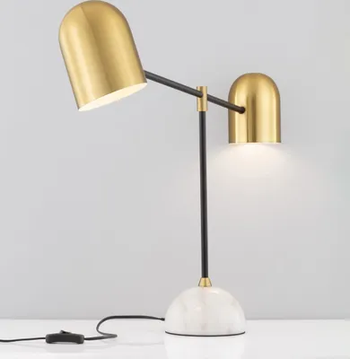 Produktbild von Nova Luce NELA Tischleuchte E27 2-fach Weiß 65x15x55cm 9501231