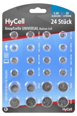 Produktbild von HyCell 24x Knopfzellen-Sparset / verschiedene Größen