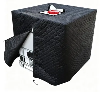 Obrázok produktu pre Termokryt odolný voči mrazu - Vodotesný ochranný obal - UV ochrana - Vysoká hustota polyetylénu - Rozmery 120 x 100 x 116 cm - Ochrana proti tvorbe rias - Kryt na nádrž