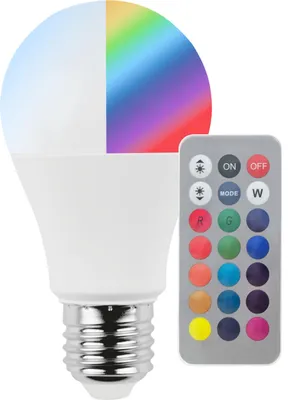 Produktbild von BLULAXA LED-SMD-Lampe, A60, E27, 5 W, 6500 K, EEK: F, 470 lm, kaltweiß, RGB, IP20, Fernbedienung
