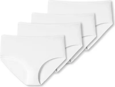 Produktbild von SCHIESSER Damen Slip 4er Pack - Midi-Slip, Baumwolle Stretch, uni Weiß XL