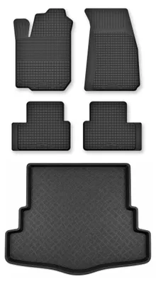 Zdjęcie produktu dla Dywaniki gumowe + mata bagażnika do Alfa Romeo 159 2006-2011 (sedan) – czarne, dobierane – Wielganizator Semi-Universal
