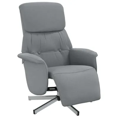 Obrázek produktu pro Polohovací křeslo s podnožkou světle šedé textil