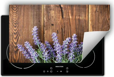 Produktbild von DarHaus Herdabdeckplatte 90x52 cm Anti Rutsch Matte Aufrollbar, Lavendel - Holz