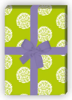 Produktbild von Schickes Designer Geschenkpapier mit großen Laub Punkten in grün - G6316, 32 x 48cm