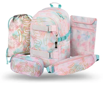 Produktbild von Baagl Schulrucksack Set Mädchen 5 Teilig Schultasche 25 l - Sunset
