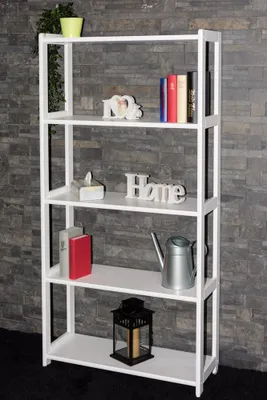 Produktbild von Regal Kiefer massiv Vollholz weiß Junco 55A - 164 x 80 x 30 cm (H x B x T)