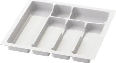Produktbild von Sossai Besteckeinsatz Divio für Schubladen 50cm | 43 x 43 cm | Weiß Besteckkasten Schubladeneinsatz