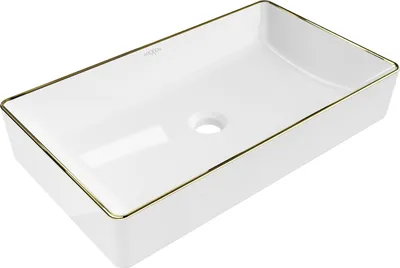 Immagine prodotto di Mexen Nadia lavabo da appoggio 62 x 35 cm, bianco/oro bordo - 21616005