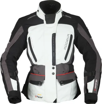 Produktbild von Modeka Viper LT Damen Motorrad Textiljacke Farbe: Hellgrau/Dunkelgrau/Schwarz, Grösse: 40