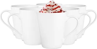 Produktbild von Glasmark Krosno Becher-Set Aus Keramik 0,28 Liter Keramikbecher Trinkbecher Kaffeebecher Teebecher Becher Für Kaffee Tee Saft Wasser Weiß 6 x 280ML