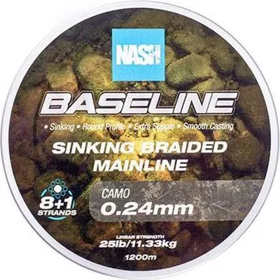 Produktbild von Nash Baseline Sinking 1200 M Geflochtene Schnur Durchsichtig 0.240 mm Durchsichtig 0.240 mm