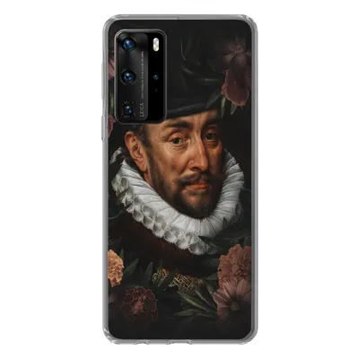 Produktbild von MuchoWow® Handyhülle Schutzhülle Hülle für Huawei P40 Pro Wilhelm von Oranien - Kunst - Blumen Silikon Softcase Handy Hülle - Schutz