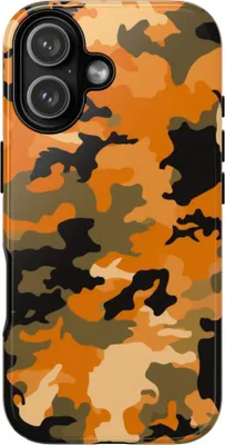 Produktbild von Orangefarbenes Waldtarnmuster – Hülle Kompatibel mit iPhone 17
