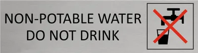 Produktbild von CombiCraft Aluminium Türschild Non-potable water 165x45mm mit 3M-Tape