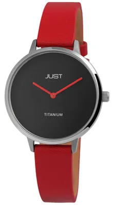 Produktbild von Just Titan Damenuhr mit Echtlederarmband, 5 ATM