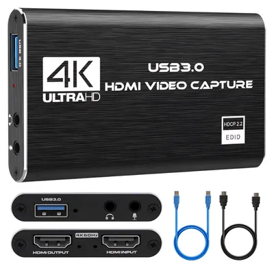 Image de Carte de capture audio et vidéo USB 3.0, résolution 4K, avec sortie HDMI en boucle