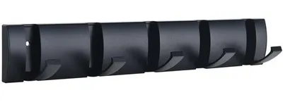 Zdjęcie produktu dla Czarny metalowy wieszak z 5 haczykami, uchwyt ścienny