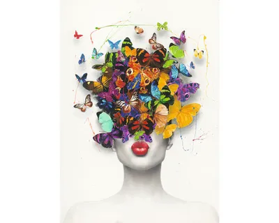 Produktbild von Leinwandbild Original Butterfly Face V 50x70 cm