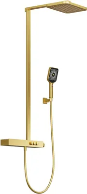 Immagine prodotto di Steinberg Série 390 Système de douche, thermostat, 3 consommateurs, Pushtronic, pomme de douche pluie 2 jets, douchette à main, 3902790BG, 3902790BG