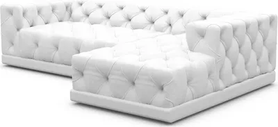 Produktbild von Echtleder L-Form Sofa Meliva Weiß Rechts
