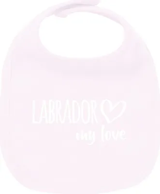 Produktbild von Huuraa Unisex Babylatz Labrador my love Geschenk Babypink  Baumwolle Labrador Mitbringsel