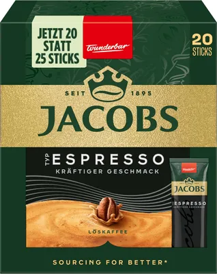 Produktbild von Jacobs Typ Espresso, löslicher Kaffee, Instantkaffee, Instant Kaffee, 12 x 20 Einzelportionen