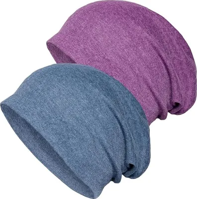 Produktbild von FNCF 2 Pack Baumwolle Slouchy Beanie Hüte, Chemo-Kopfbedeckung Caps für Damen und Herren