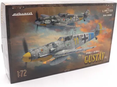 Productafbeelding van Eduard 2144 GUSTAV deel 1, dubbele set. Modelbouwkit van een vliegtuig, schaal 1:72, in originele verpakking
