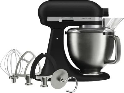 Obrázok produktu pre KitchenAid 5KSM50PKVEBK, Stojaci mixér, Čierna, Tlčenie, Miešanie, Whisking, 4,7 L, Cast Iron Black, Páka