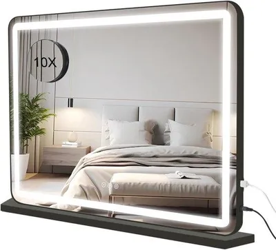 Produktbild von Spiegel mit LED-Lampen und Speichereinrichtung - 80x57 cm