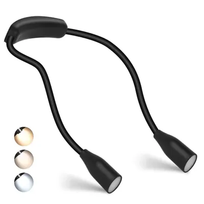 Obrázok produktu pre Nabíjateľná LED čítacia lampa na krk, 3 farby, 9 úrovní jasu