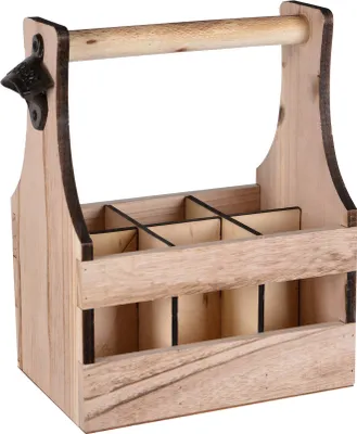 Produktbild von UNUS Flaschenhalter aus Holz geflammt für 6 Flaschen