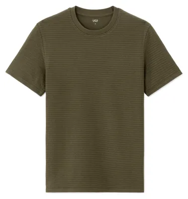 Produktbild von Celio Mevroni Herren T-Shirt mit Rundhalsausschnitt, strukturiert, S, khakifarben