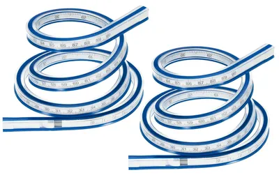 Image de Règle flexible incurvée de 90 cm pour le dessin, la couture et l'ingénierie - Lot de 2
