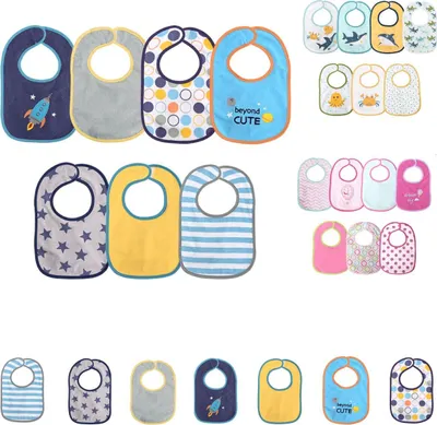 Zdjęcie produktu dla Baby Care 7-czciowy zestaw samozaciskowych, jednowarstwowych, wodoodpornych liniakw dla niemowlt w kolorze niebieskim