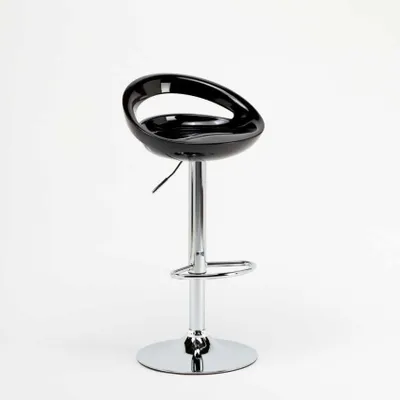 Image de Cuisine haute tabouret de bar péninsule pivotant repose-pieds réglable Hollywood - Noir