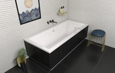 Produktbild von ECOLAM Badewanne Wanne Rechteck Besco-Q Design Acryl weiß 190x90 cm + Ablaufgarnitur Ab- und Überlauf Automatik Füße Silikon